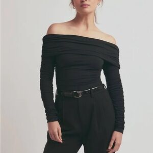 Favorite Daughter Black Off-Shoulder Top
